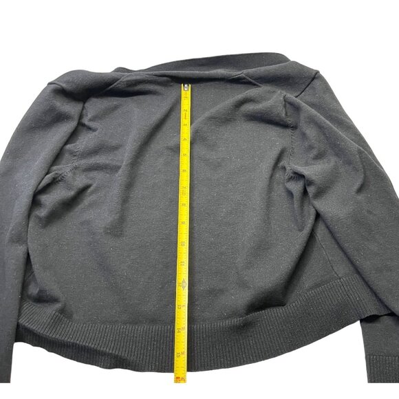 Calvin Klein Juniors Black Cardigan Sweater Size Large Open Front Cropped - Picture 6 of 10